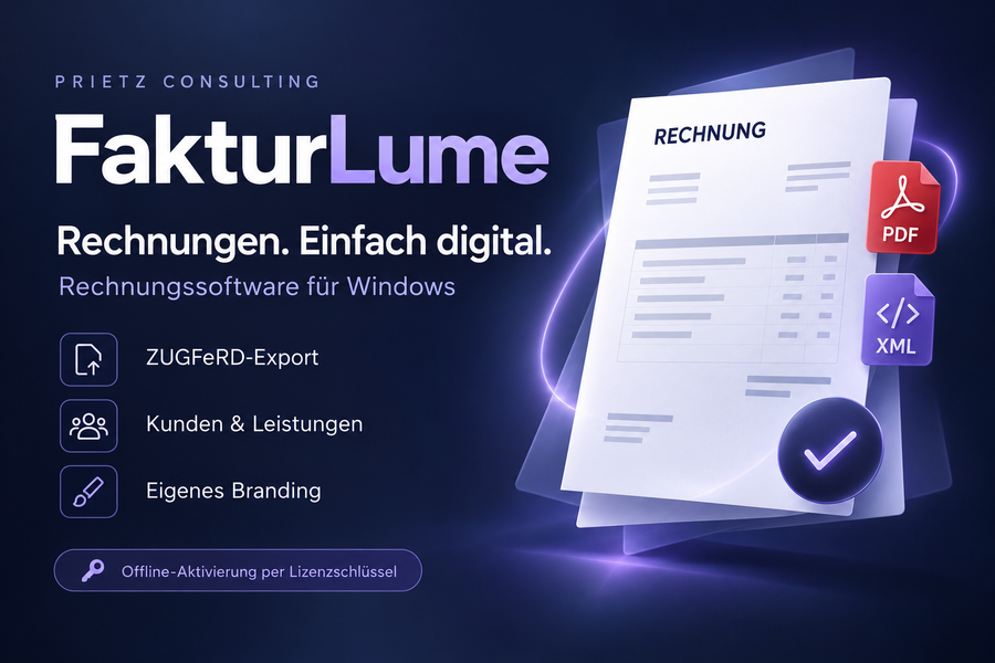 FakturLume – Rechnungssoftware für Windows mit ZUGFeRD
